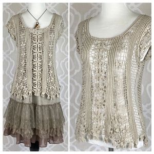 Antique Lace Doily Crochet Layering Top